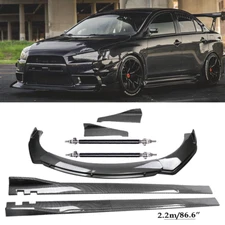 Carbon Fiber Front Bumper Lip Spoiler Splitters Body Kit For Mitsubishi L