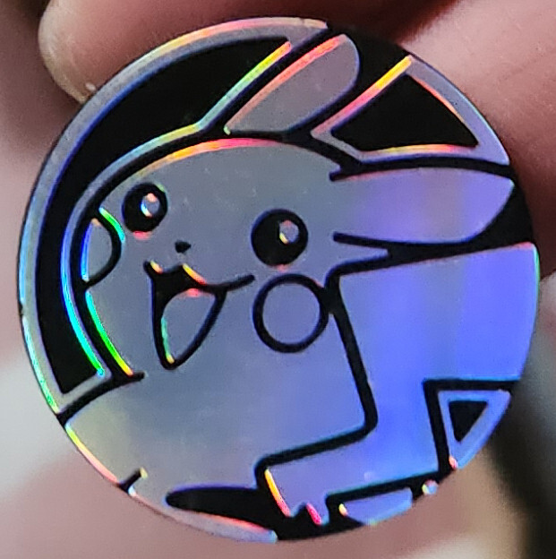 OFFICIAL POKEMON TCG PLASTIC HOLOFOIL PIKACHU COIN | eBay