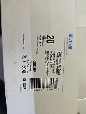 New Circuit Breaker Eaton / Cutler QB1020EP 20 Amp single Pole 120v (444)