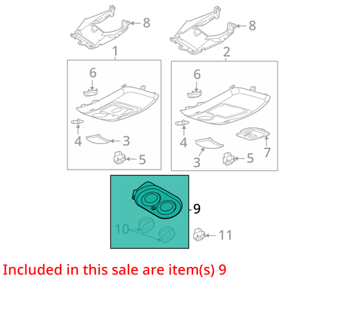 2002-05 Ford Explorer (XLT / 4 Door) Front Roof Rear Temp Control W/O Sunroof - Picture 3 of 14
