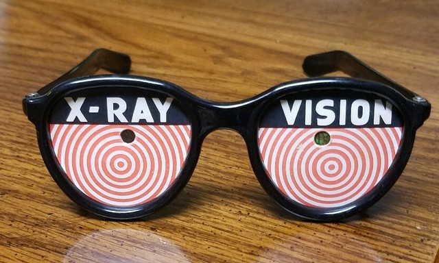Rare 1965, X-RAY SPEX! X-Ray Vision Novelty Glasses, Honey Toy