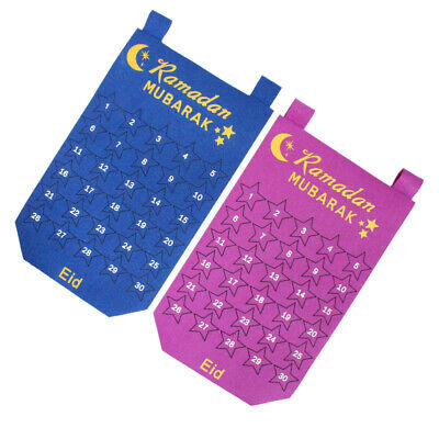 2PCS Ramadan Calendar 2021 Eid Mubarak Hanging Eid Mubarak