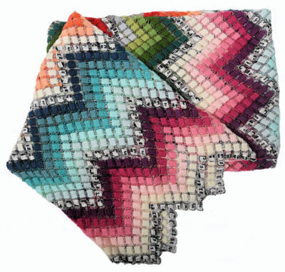 MISSONI HOME PLAID BETTDECKE OPERIERT KARIERT BAUMWOLLMISCHUNG 100x180cm RIO 100