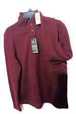 Van Heusen burgundy flex stretch pull over sweater classic shirt top X-LRG m10