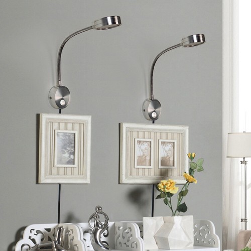 3W/5W LED Picture Light Gooseneck Wall Sconce Bedside Lamp Fixture Button+Plug - Picture 8 of 17