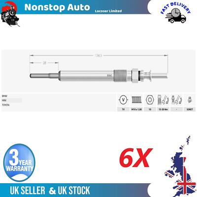 4x NGK NTK Diesel Glow Plugs For Toyota RAV4 Mk2 2.0 D-4D (2001+) - Y-531J