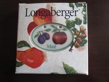 Longaberger Mail Fruit Medley Apple Plum Basket Tie-On 3564530 New