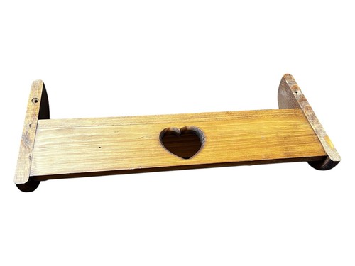 Wooden Wall Mount Shelf Heart Design Excellent Used Condition 18”L x8”T x4.75”D - Picture 5 of 8