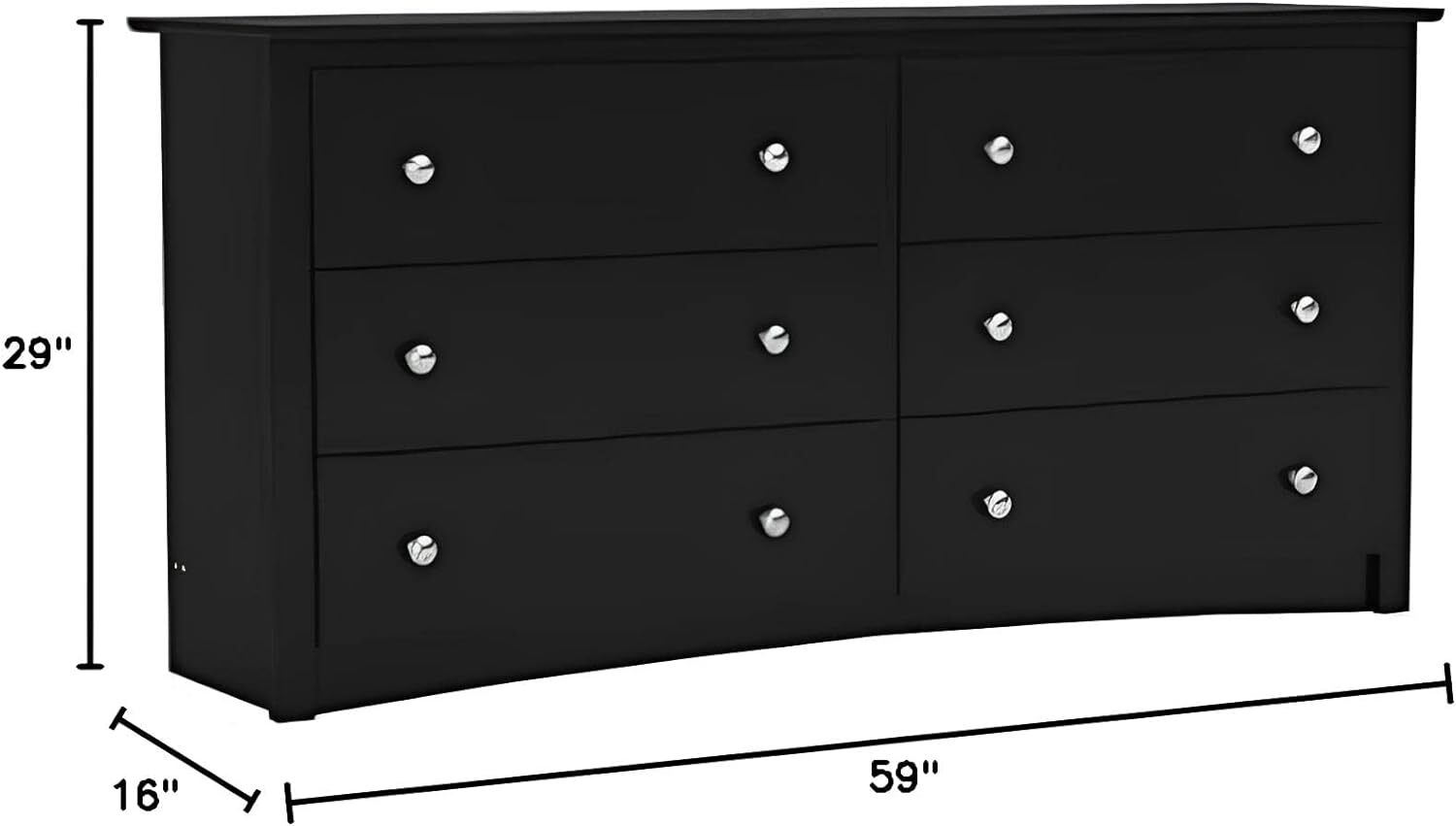 Wooden 6Drawer Wide Chest of Drawers Chests of Drawers Bedroom Storage Dresser eBay