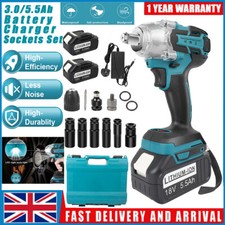1/2" Cordless Electric Impact Wrench Drill Gun Ratchet Driver Socket w/2 Battery