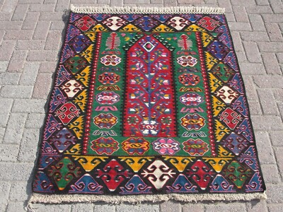 4x5 Small Rare Kelim Rug, Turkish Kelim Rug Large, Anatolia Rug