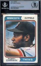 Bob Darwin Beckett BAS Signed 1974 Topps Autograph