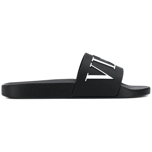 Ciabatte VALENTINO uomo nero bianco logo in gomma | eBay