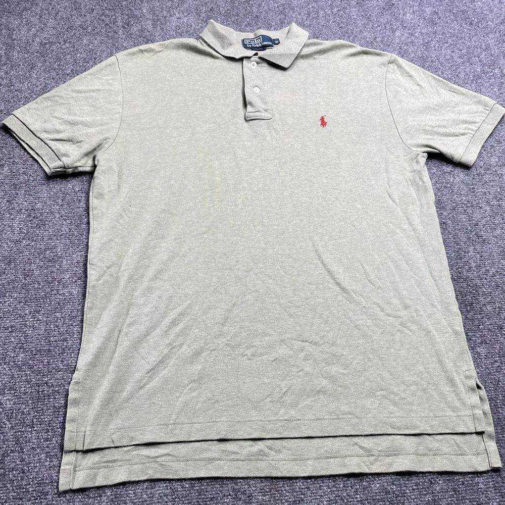 Ralph Lauren Gray Polo Shirt Short Sleeve Collared Medium Size