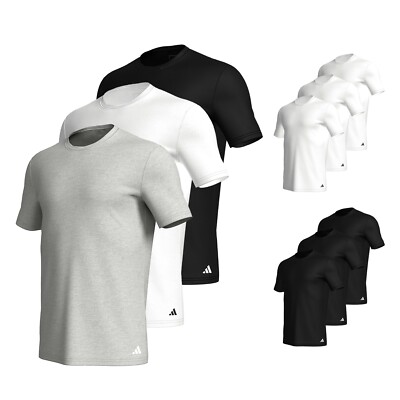 3er Pack Adidas Herren Shirt Unterziehshirt Crew Neck T-Shirt Active Core Cotton