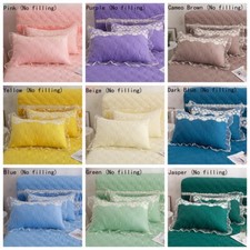 2pcs Lace Pillow Slips Pillowcase Cushion Cover Ruffle Bedding Sofa Home Decor