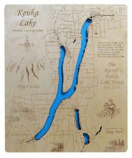 Keuka Lake, NY - Laser Cut Wood Map  Wall Art  Made to Order
