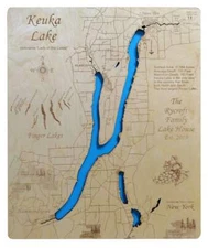 Keuka Lake, NY - Laser Cut Wood Map | Wall Art | Made to Order