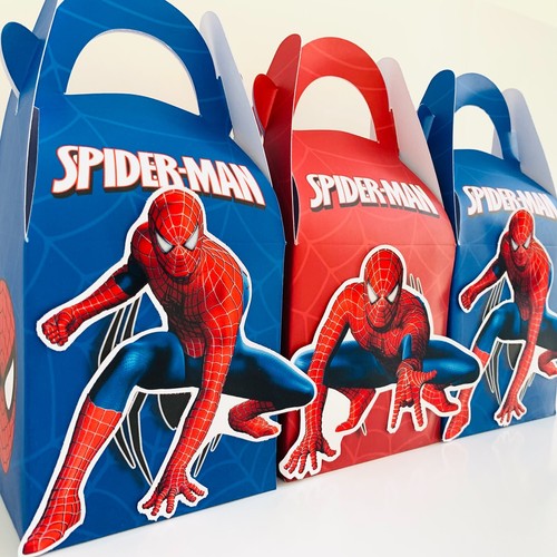 6x Spiderman Lolly Loot Bag Box. Party Supplies Banner Flag Bunting Game Cake - Picture 2 of 7