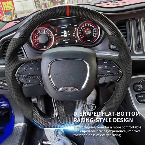 Volante de fibra de carbono para Dodge Charger/Challenger SXT/GT/RT 2015-22 2023 - Imagen 6 de 6