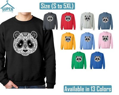 PANDA Sugar SKULL Day of the Dead CREWNECK funny Mexican Gothic Crewnecck Sweats