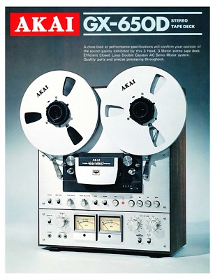 High-res scans of very rare brochure for Akai GX-650D vintage reel