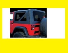 New Replacement Black Soft Top Tint Windows 2007-2009 For Jeep Wrangler 2 Door