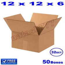 50 - 12x12x6 Cardboard Boxes 32-ECT Mailing Packing Shipping Corrugated Carton