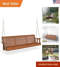 Upgraded Porch Swing with Adjustable Chains | Luxurious Cedar Outdoor Bench