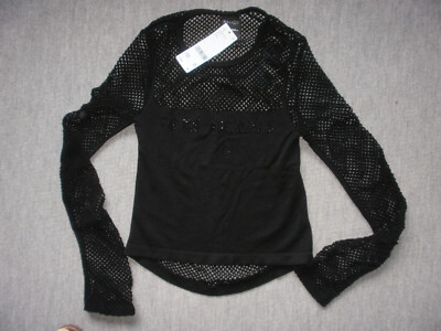 IETSFRANS Langarmshirt, Netzshirt, schwarz, Gr. 38 (L Laut Hersteller)