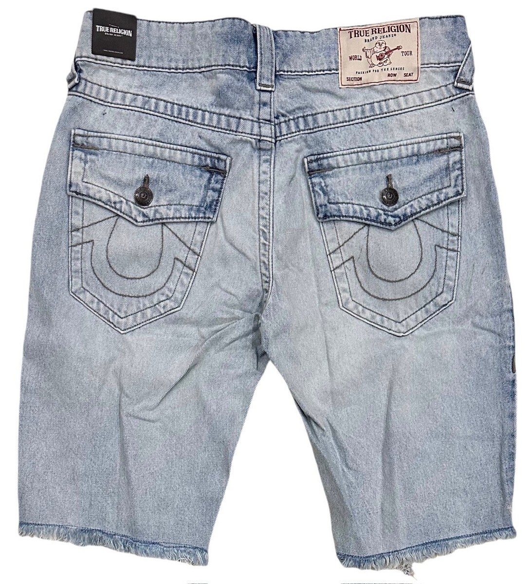 パンツ True religion damaged denim shorts 00s True Religion Men's Denim Jean Shorts Distressed Destruct