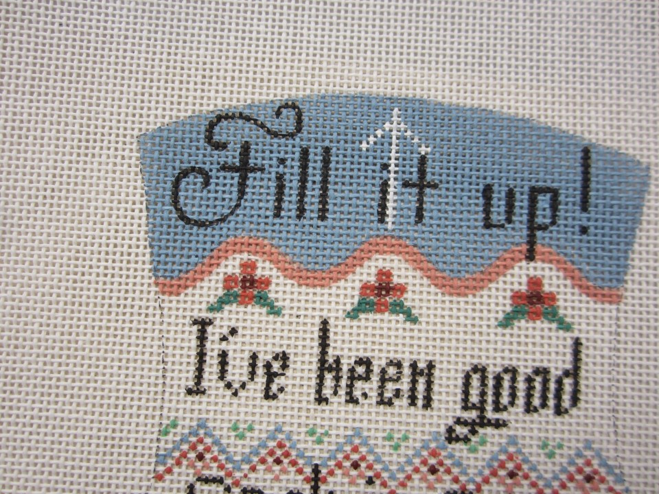 Mini Christmas Stocking Hand Painted Needlepoint Canvas by Dee D306 eBay