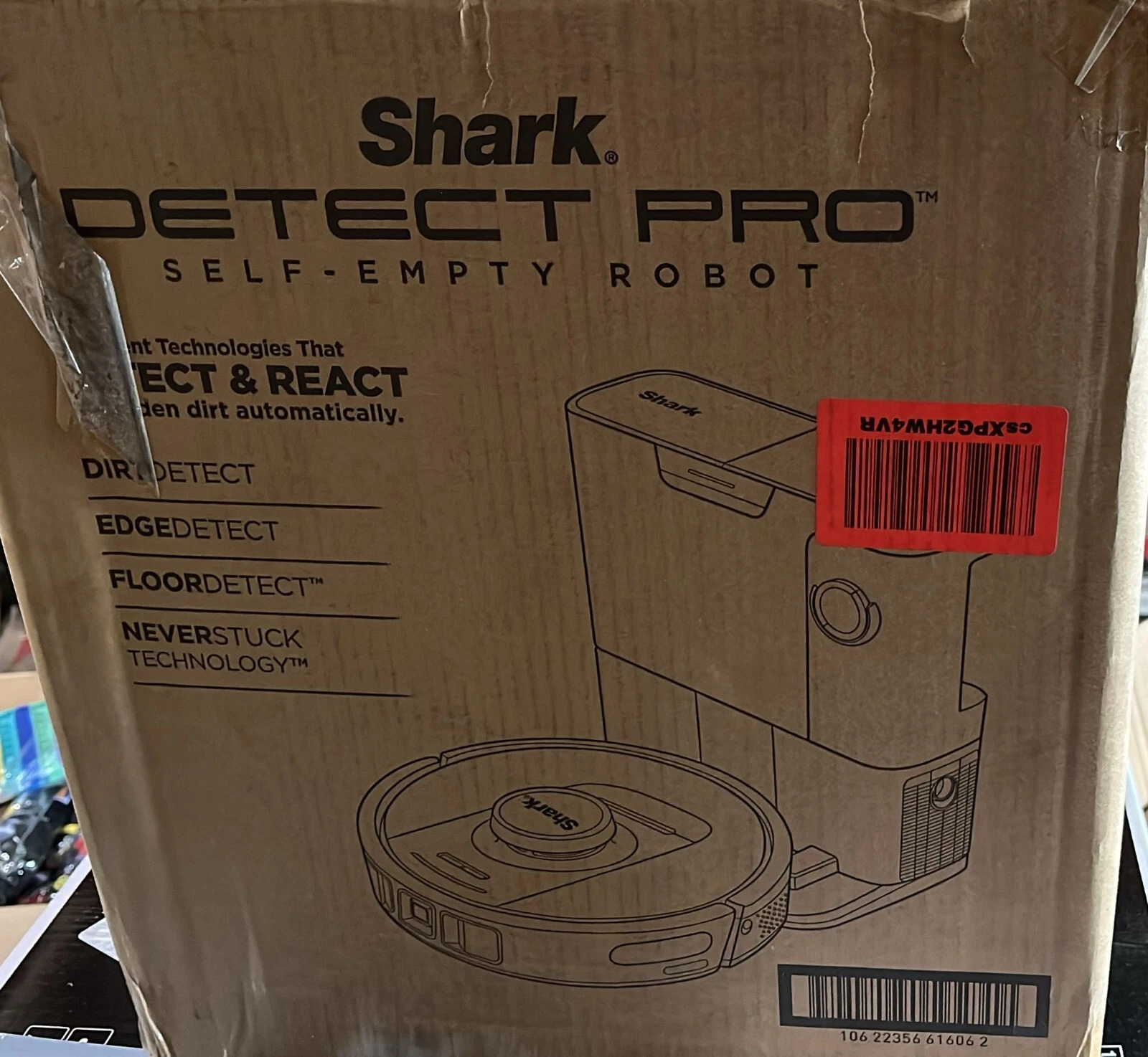 *Shark Detect Pro Self Empty Robot Vacuum AV2820S Black Used