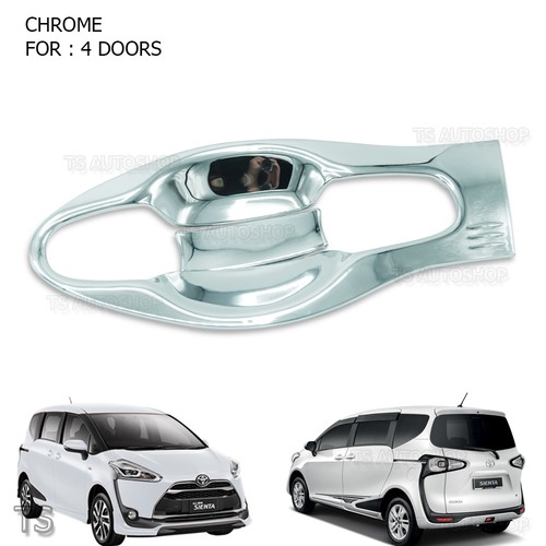 Door Handle Bowl Insert Cover Chrome V2 Fits Toyota Sienta Xp170 2017 - 2018 - Picture 5 of 5