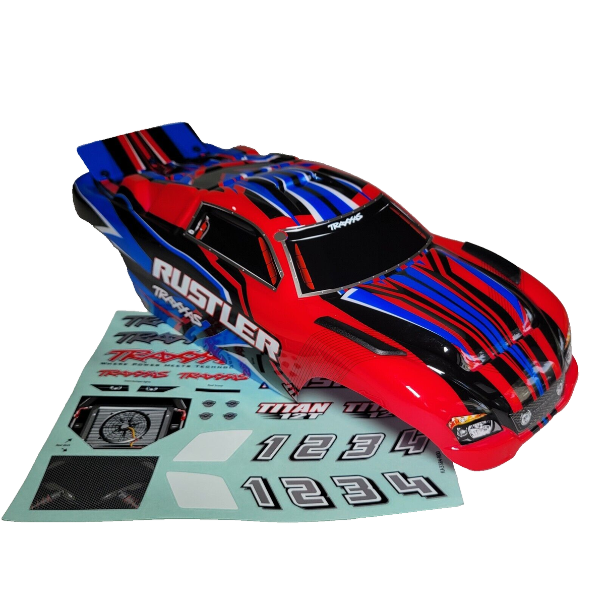 Fits Traxxas Rustler 2wd Clipless Body Factory Painted Red Blue