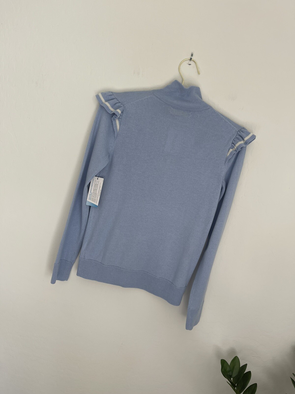 Polo Golf Ralph Lauren Womens Technical Cashmere Ruffle Sleeve Sweater Sz S NWT image 8
