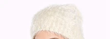 Torrid Faux Fur Beanie Hat Ivory One Size #81317