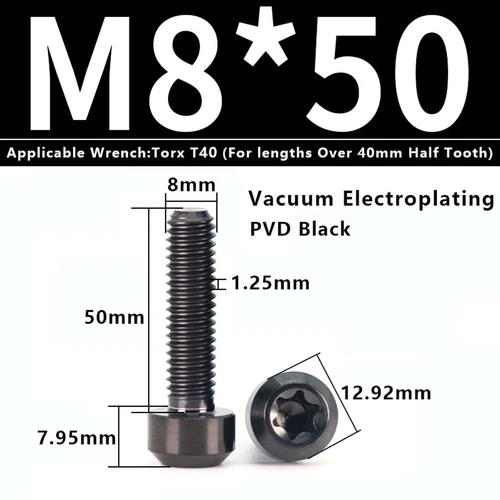 M4M5M6M8M10 Titanium Bolts Taper Cone Socket Head Motorcycle Modification Screws - Picture 162 of 205