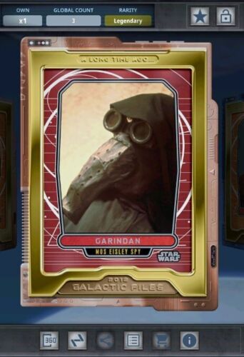 Star Wars Card Trader - Legendary Bronze Gilded Long Time Ago Garindan 3cc - Picture 1 of 2