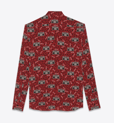 Saint Laurent Paris CREPE DE CHINE Radio button shirt Red YSL size