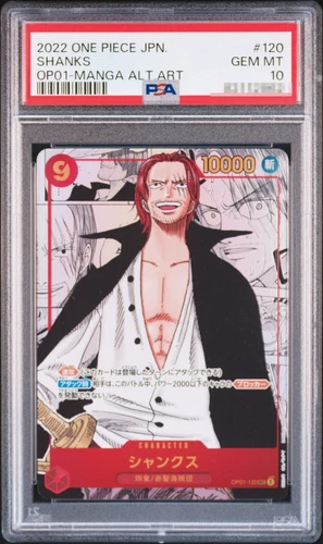 SHANKS ONE PIECE ROMANCE DAWN OP01-120 MANGA ALT ART TCG PSA 10 JAPANESE 2022