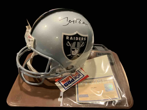 Jerry Rice Signed Riddell PROLINE Helmet Raiders Autograph Steiner /PSA COA