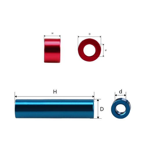 M3 Aluminum Alloy Spacers Standoff Round Washers Sleeve Multicolor ID 3.1*OD 6mm - Picture 2 of 10