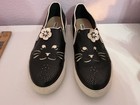 KARL LAGERFELD Black Leather Cat Themed Slip on Casual Shoes Size 9.5/40 — photo 1