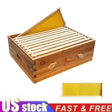 10 Frame Medium Super Bee Hive Box Dipped in 100% Beeswax with Window