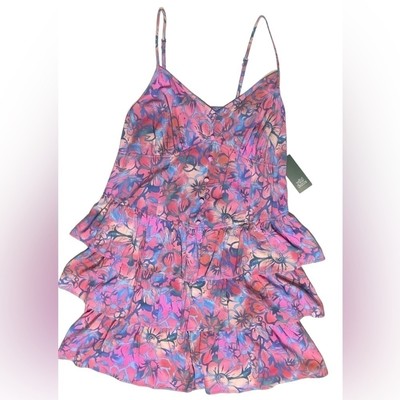 NWT Wild Fable Sleeveless Tiered FLORAL Jacquard Fit & Flare Dress Size XXL