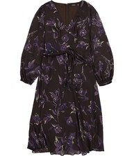 Ralph Lauren Womens Floral Belted Crinkle Maxi Dress, purple, 18