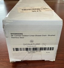 NEW Signature Hardware 36" Carmen Linear Shower Drain Brushed Stainless C10