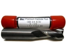 XLN Premium Carbide 5/8" Diameter Single End 2 Flute Carbide End Mill Uncoated