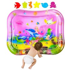 Extra Big Infant Toys, Tummy time Toys, Baby Pink Water Play mat, Fun Early D...